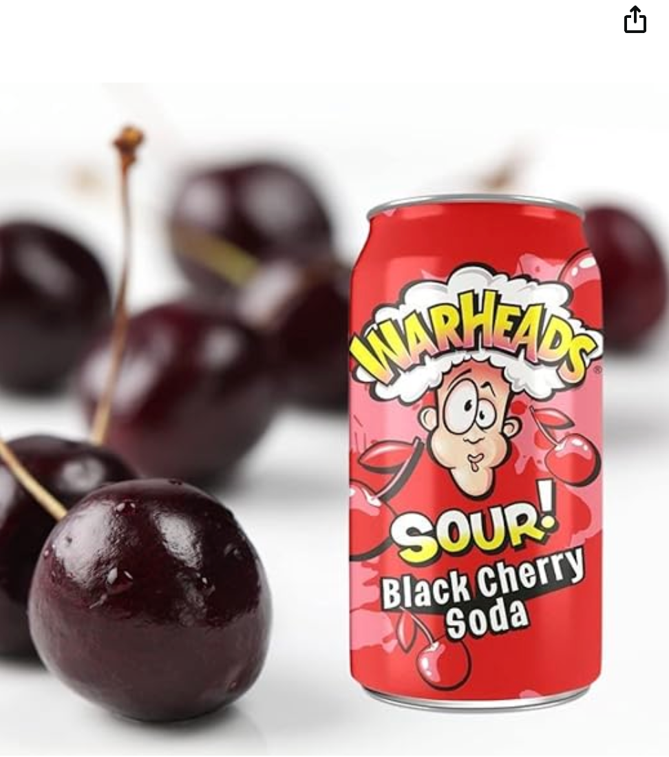 Warheads Sour! Black Cherry Soda 355ml