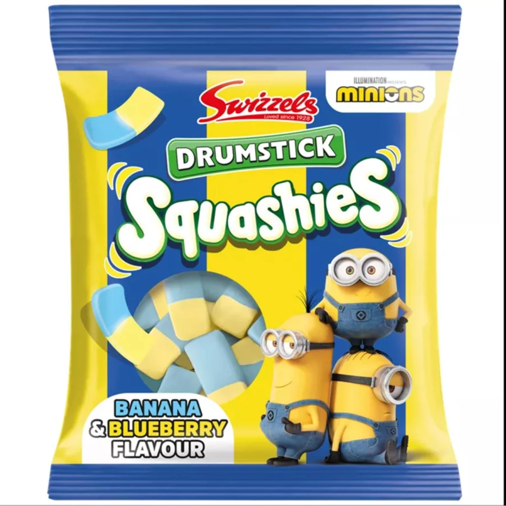 Swizzels Drumstick Squashies Banana & Blueberry Minions Edition 120g