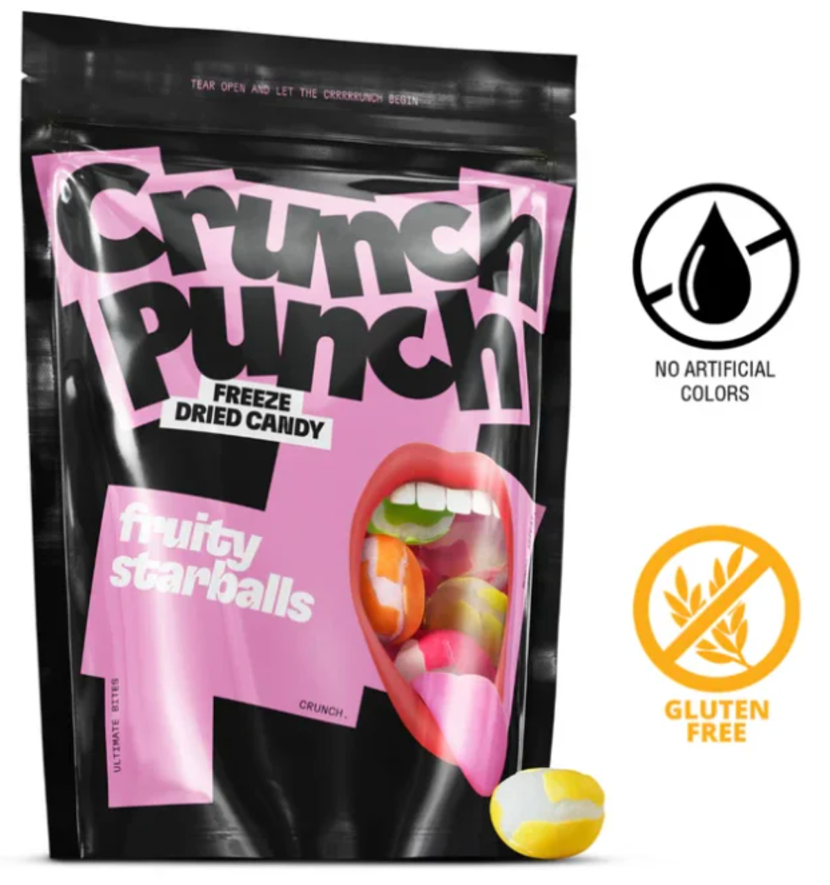 Crunch Punch Freeze Dried Candy Fruity Starballs 100g