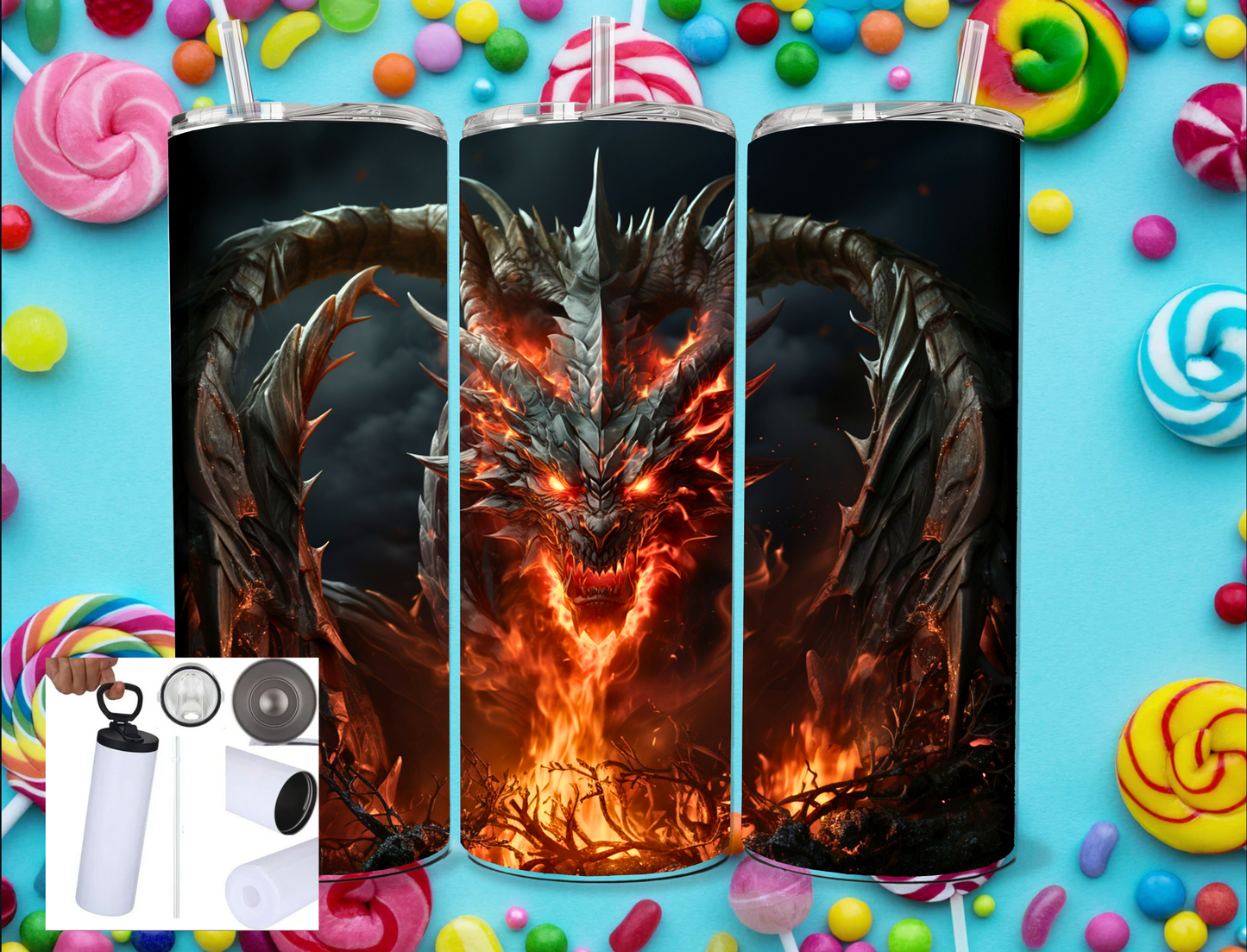 Tumbler mit Schraubdeckel vs Candy Dragon Fire