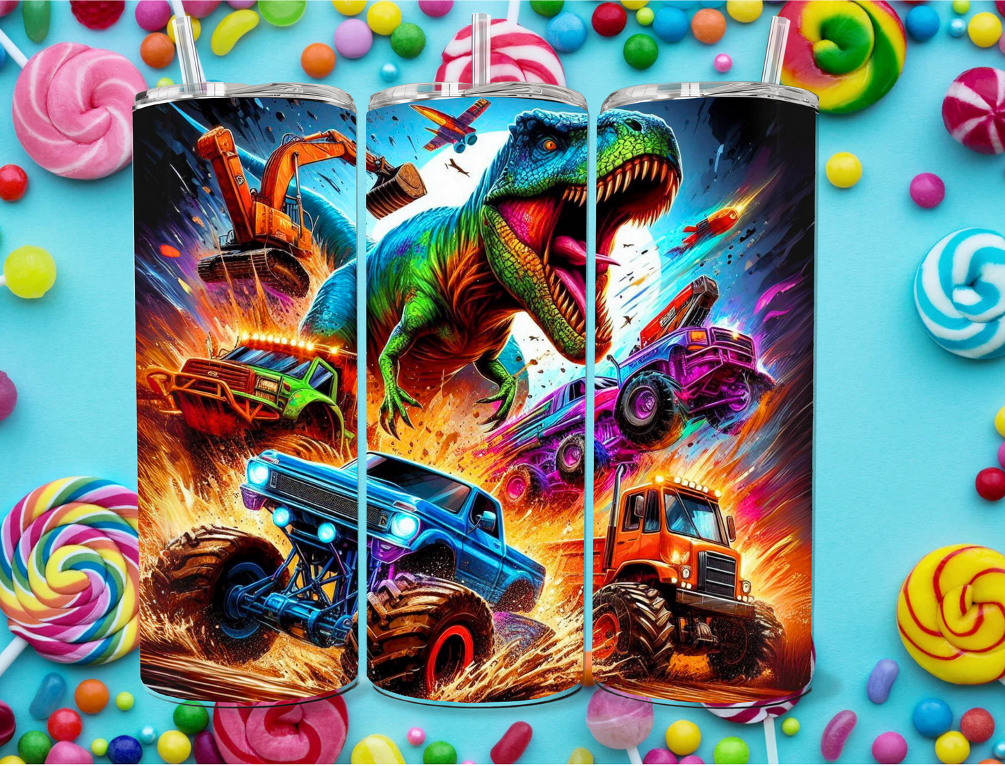 Kinder Tumbler Schraubdeckel Dino MonsterTruck