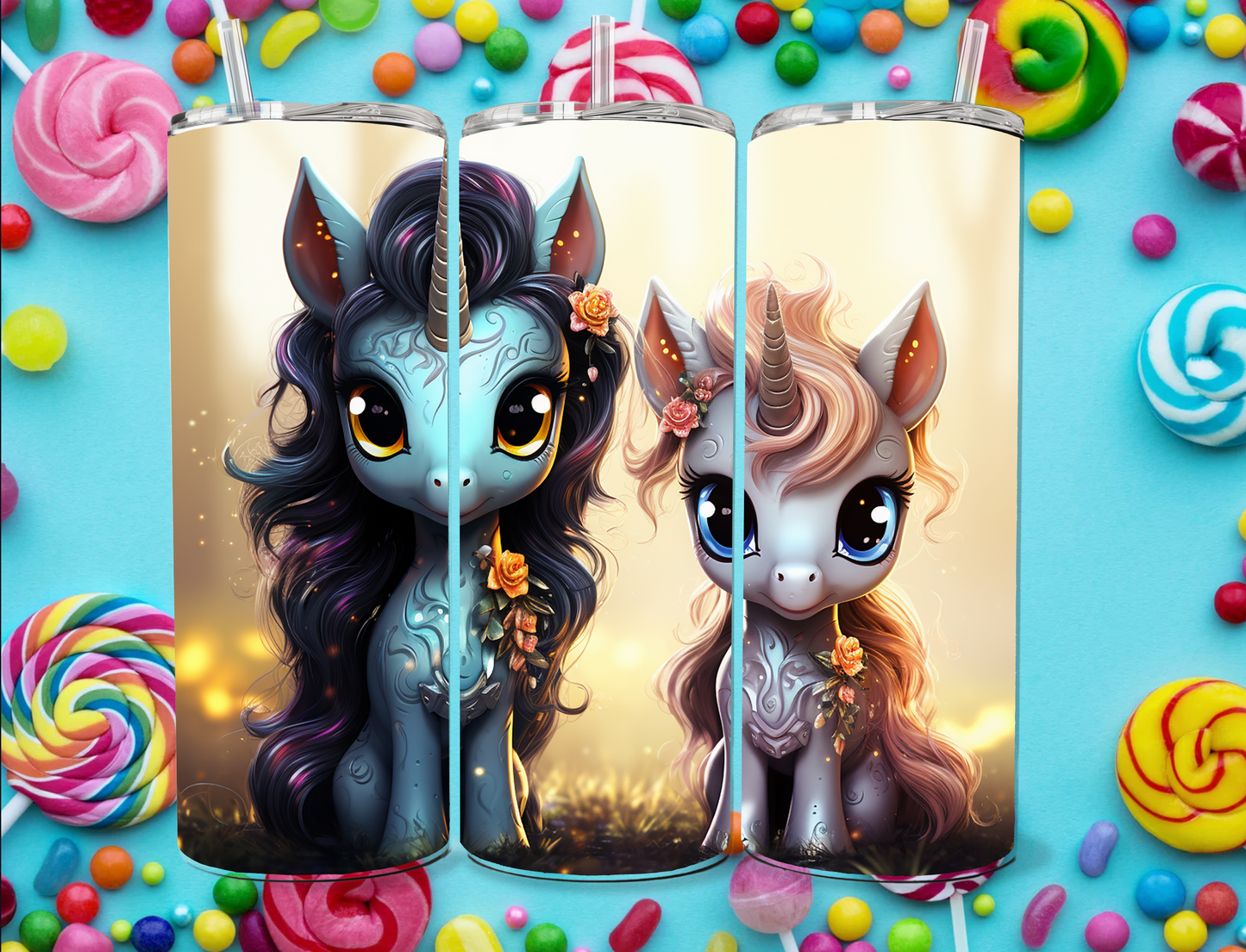 Kinder Tumbler Schraubdeckel Einhorn