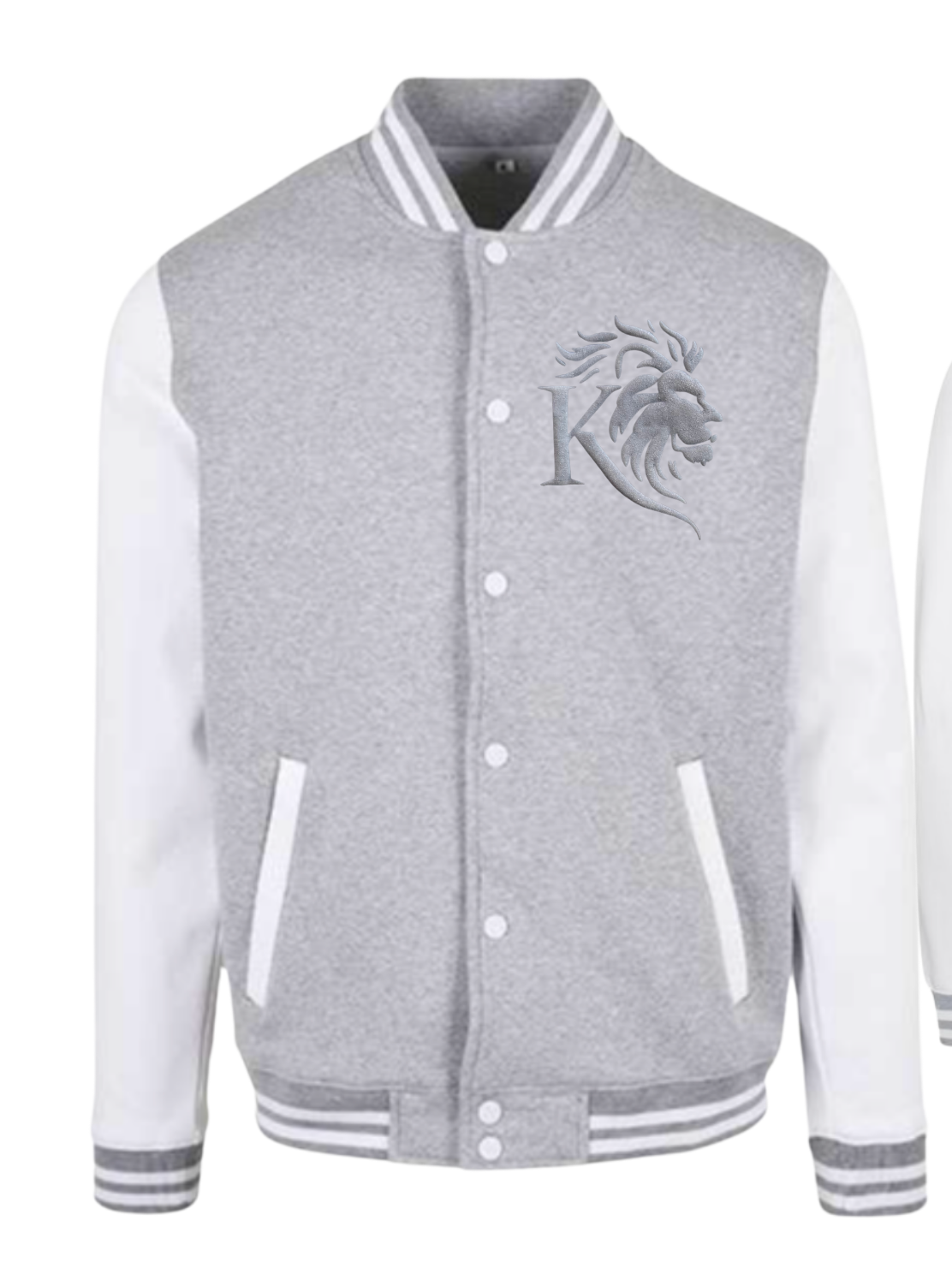College Jacket Grey/White Design by Mrs & Mr Kitan