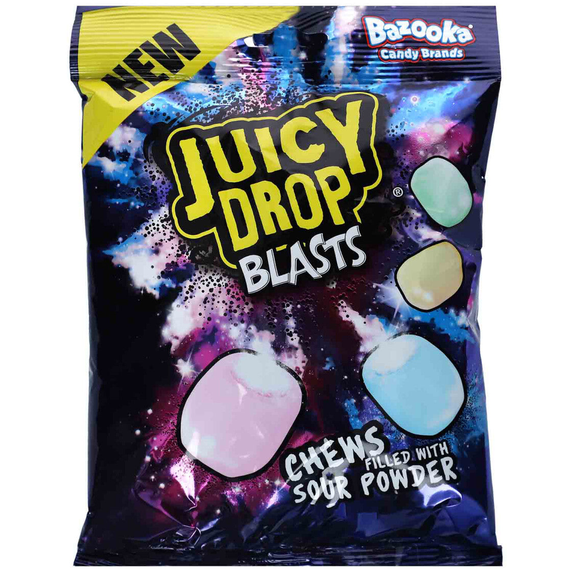 Juicy Blasts Kaubonbons mit Sauerer Pulverfüllung