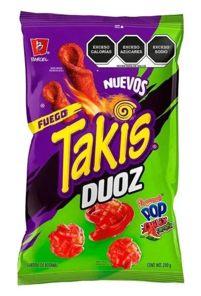 TAKIS DUOZ FUEGO & POP CHILIX SANDIA 250G